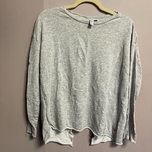 True Religion Heather Gray Split Back, light Weight Sweatshirt. Size XS